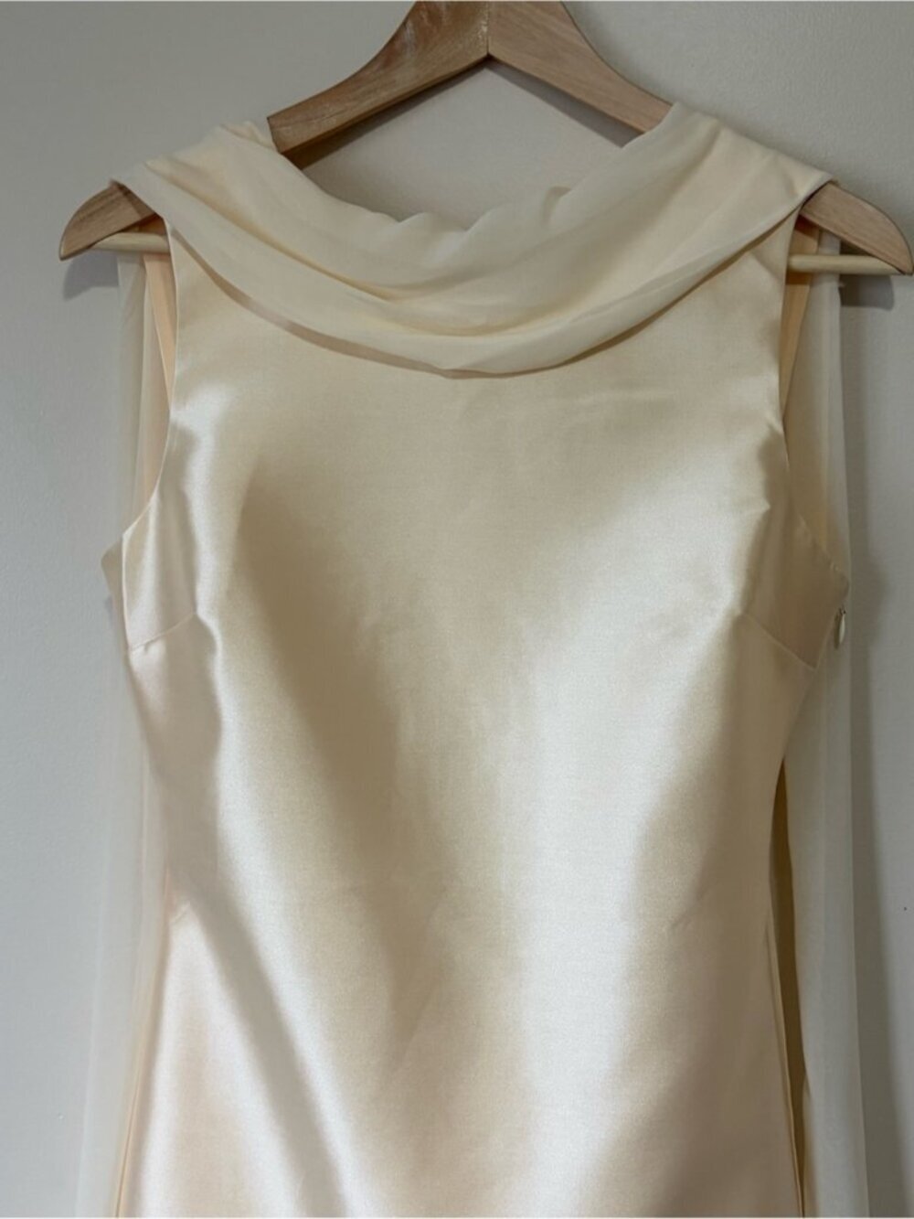NEW Reformation Ecru Mini Scarf Detail Dress Butter Bridal Cream | US 2 UK 6 - Picture 8 of 15